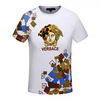 versace t-shirt unisexe graphique haute couture center mark white